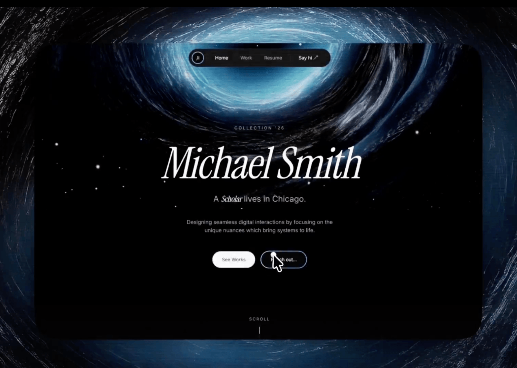 Cosmic Portfolio Interface